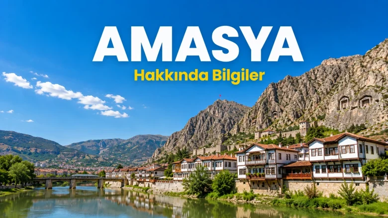 Amasya hakkında bilgiler için Yeşilırmak, Yalıboyu Evleri ve Kral Kaya Mezarları manzarası
