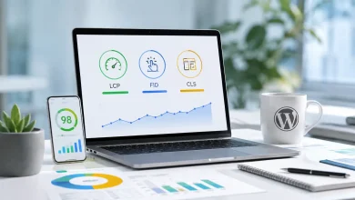Core Web Vitals nedir? LCP, INP ve CLS performans metriklerini gösteren dijital rehber görseli
