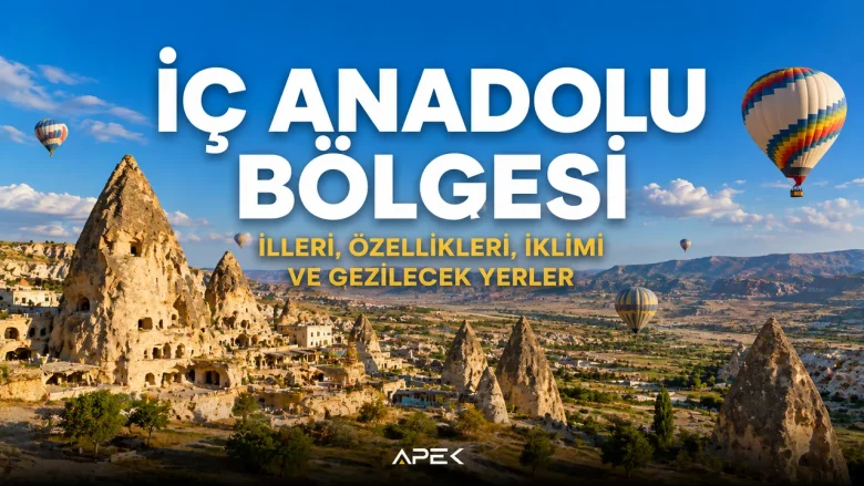 İç Anadolu Bölgesi'ni temsil eden Kapadokya manzarası. İç Anadolu Bölgesi illeri, iklimi, özellikleri ve gezilecek yerler rehberi.